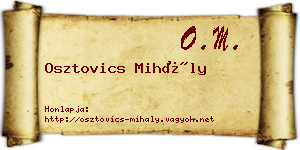 Osztovics Mihály névjegykártya